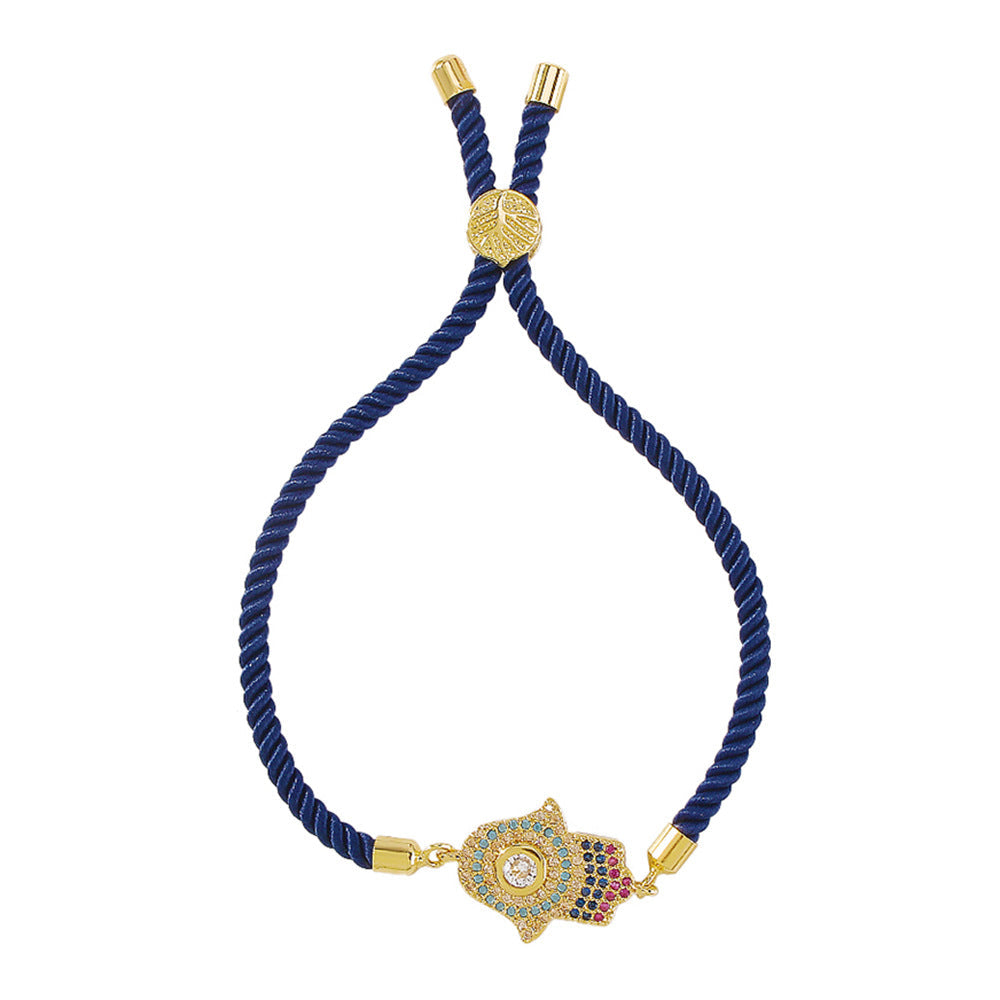 Hamsa snörarmband – 18K guldpläterat