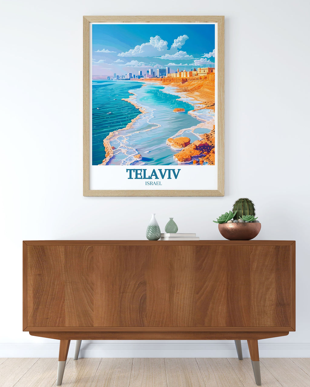 Israel heminredning – Döda havet & Tel Aviv canvas tavla