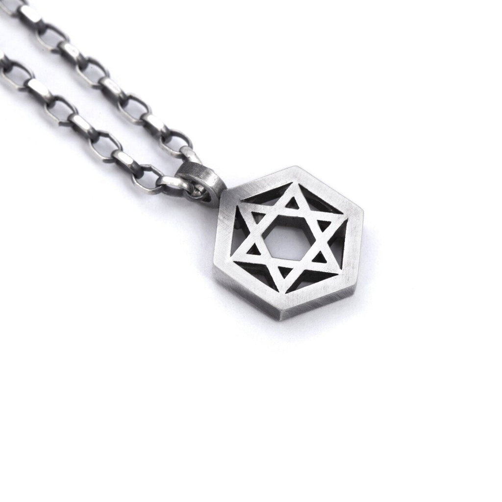 Geometrisk Davidsstjärna halsband – 925 sterlingsilver