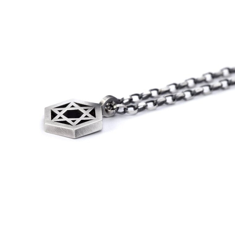Geometrisk Davidsstjärna halsband – 925 sterlingsilver
