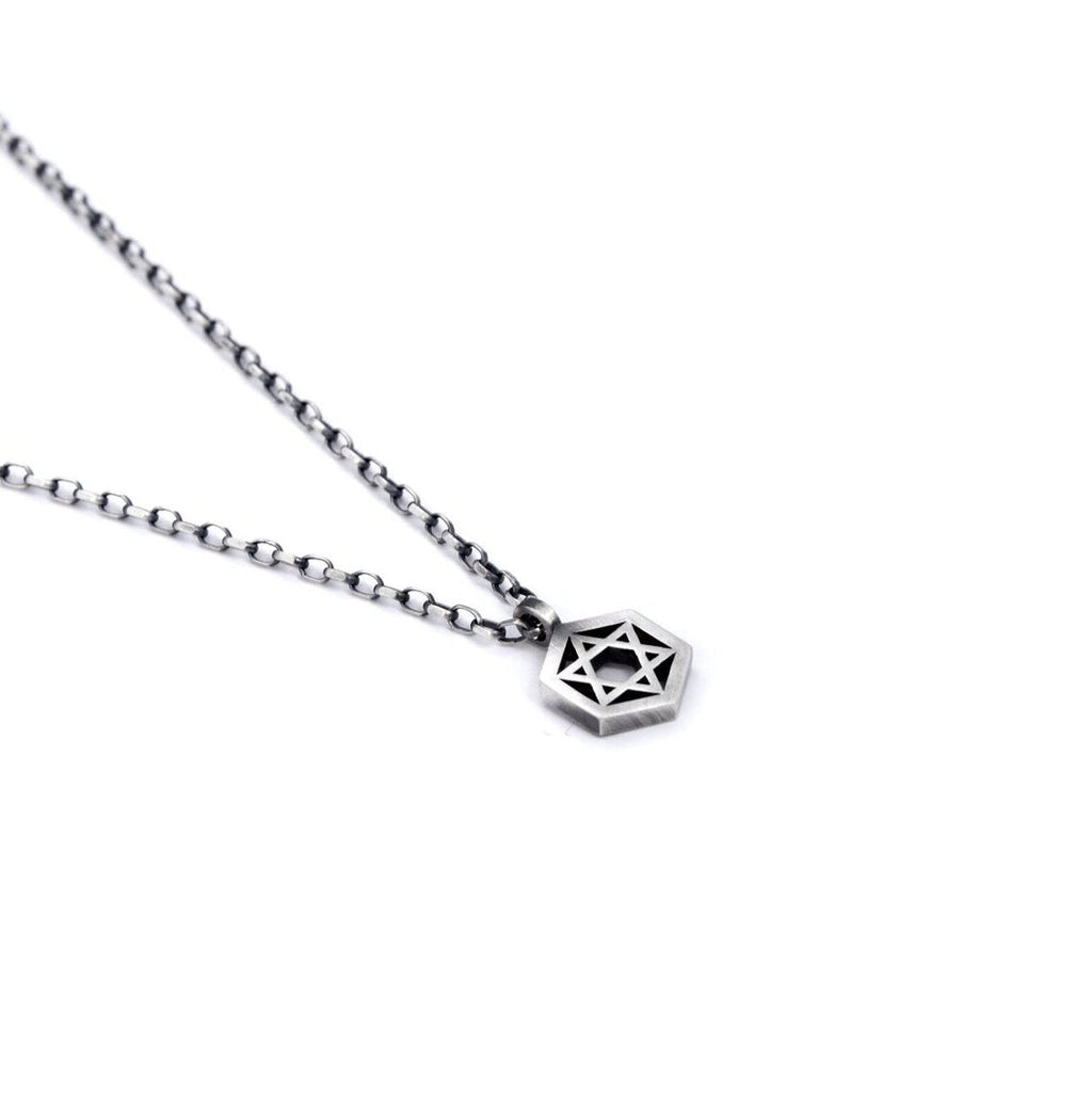 Geometrisk Davidsstjärna halsband – 925 sterlingsilver