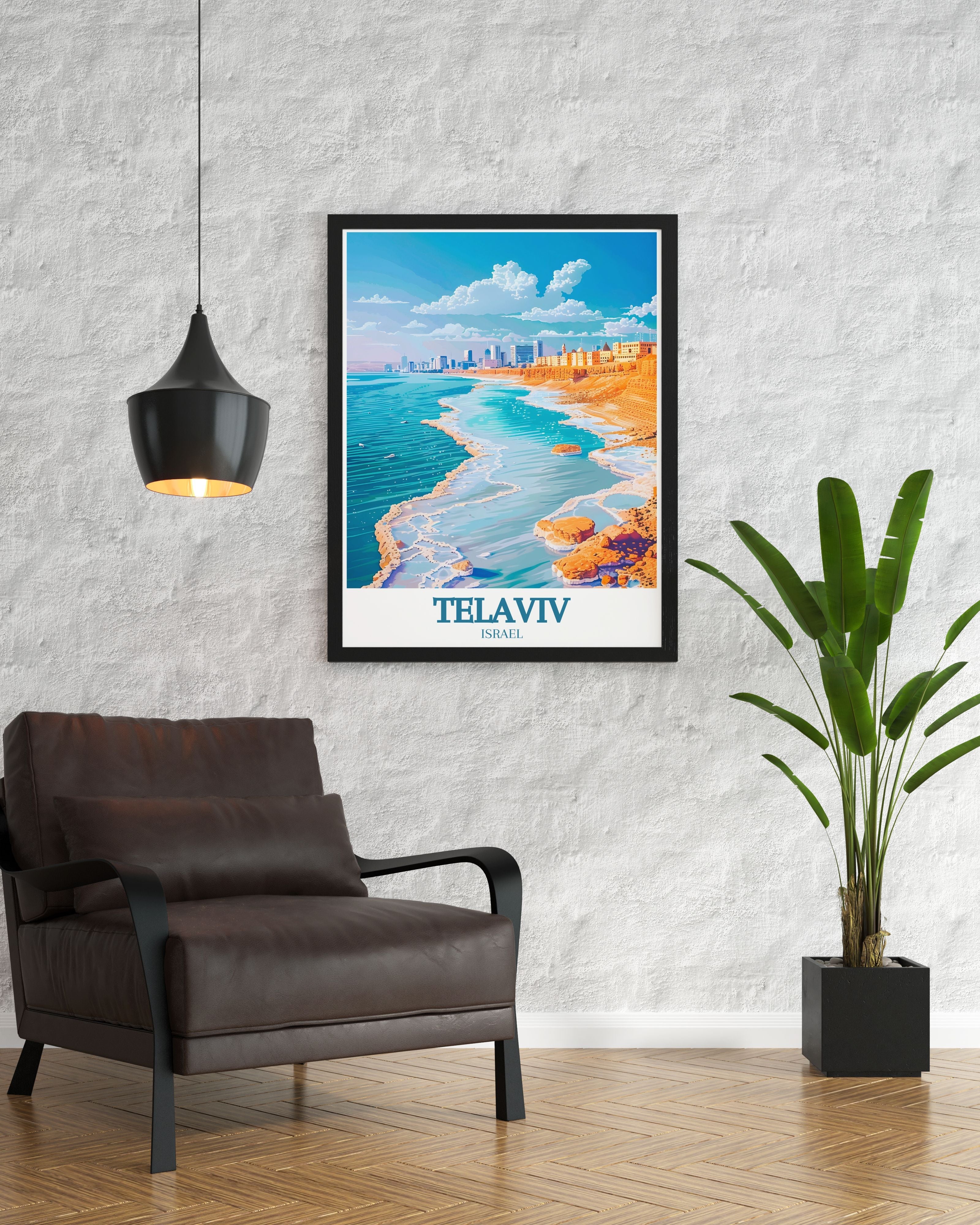 Israel heminredning – Döda havet & Tel Aviv canvas tavla