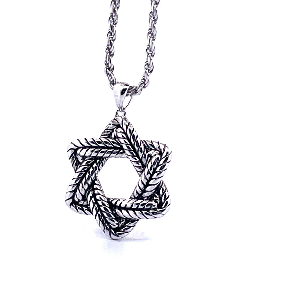 Davidsstjärna repkedjehalsband – 925 sterlingsilver
