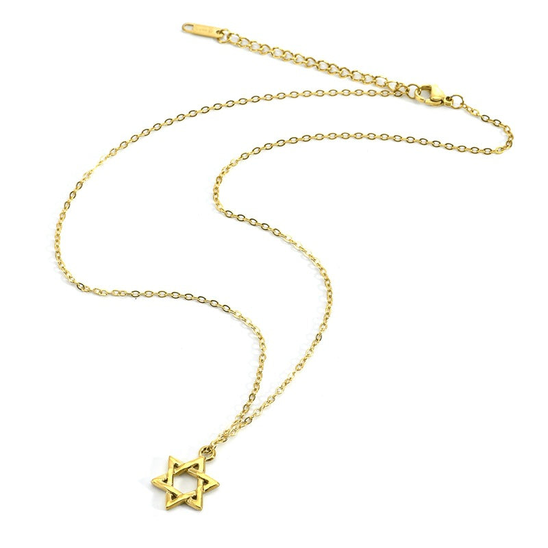 18K Gold Plated Dainty Star of David Necklace