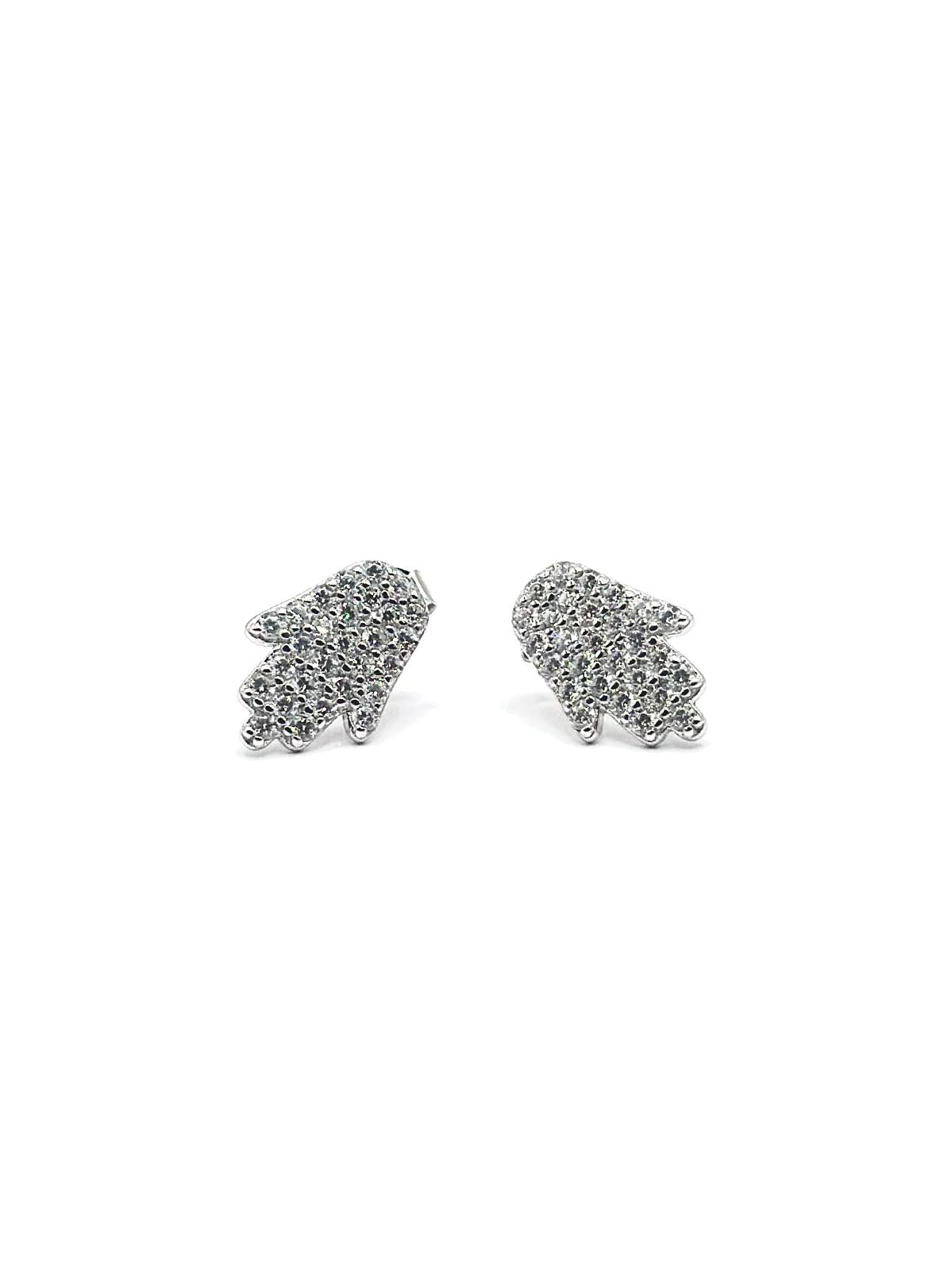 Hamsa kristall stiftörhängen – sterlingsilver