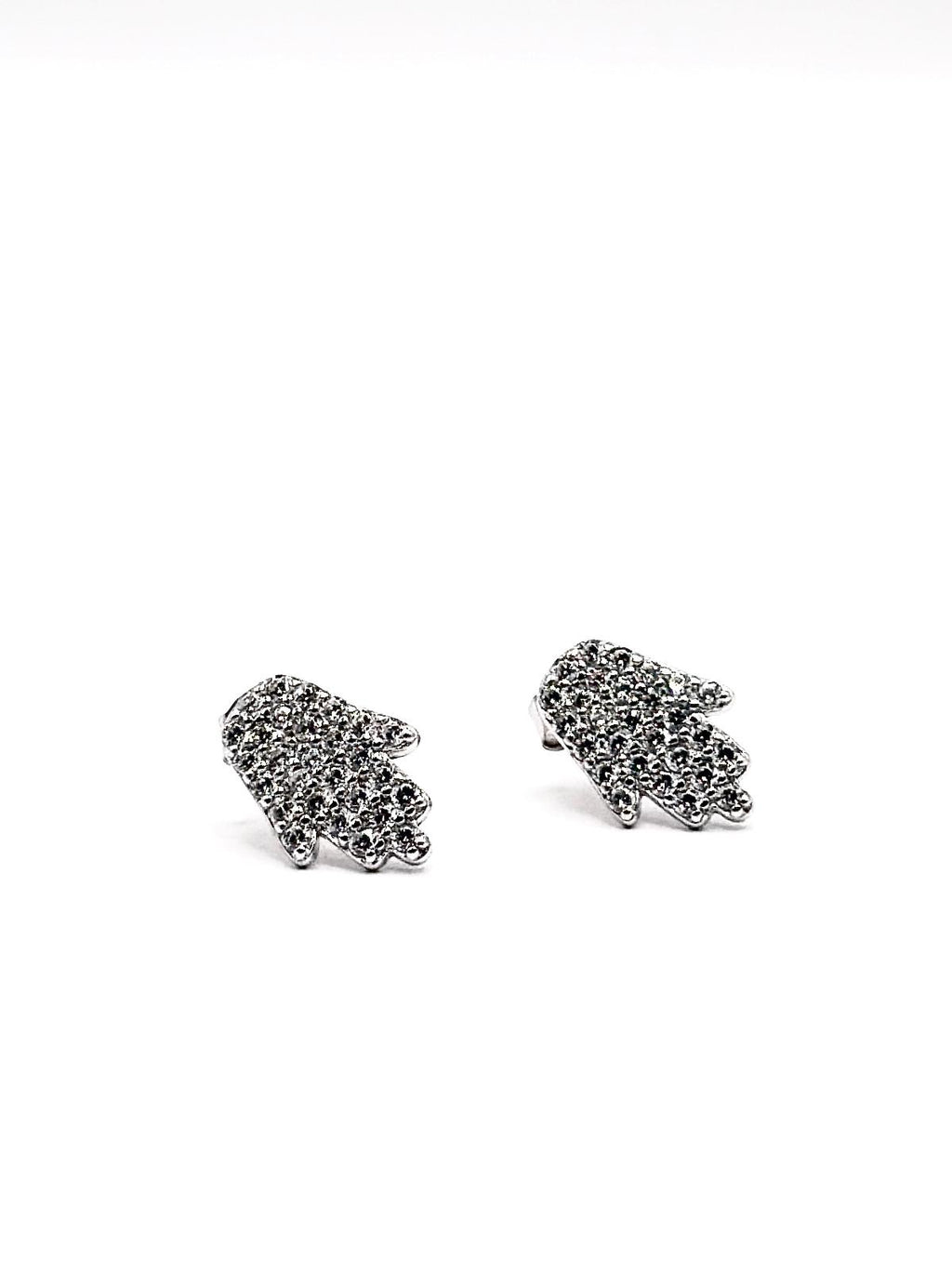 Hamsa kristall stiftörhängen – sterlingsilver