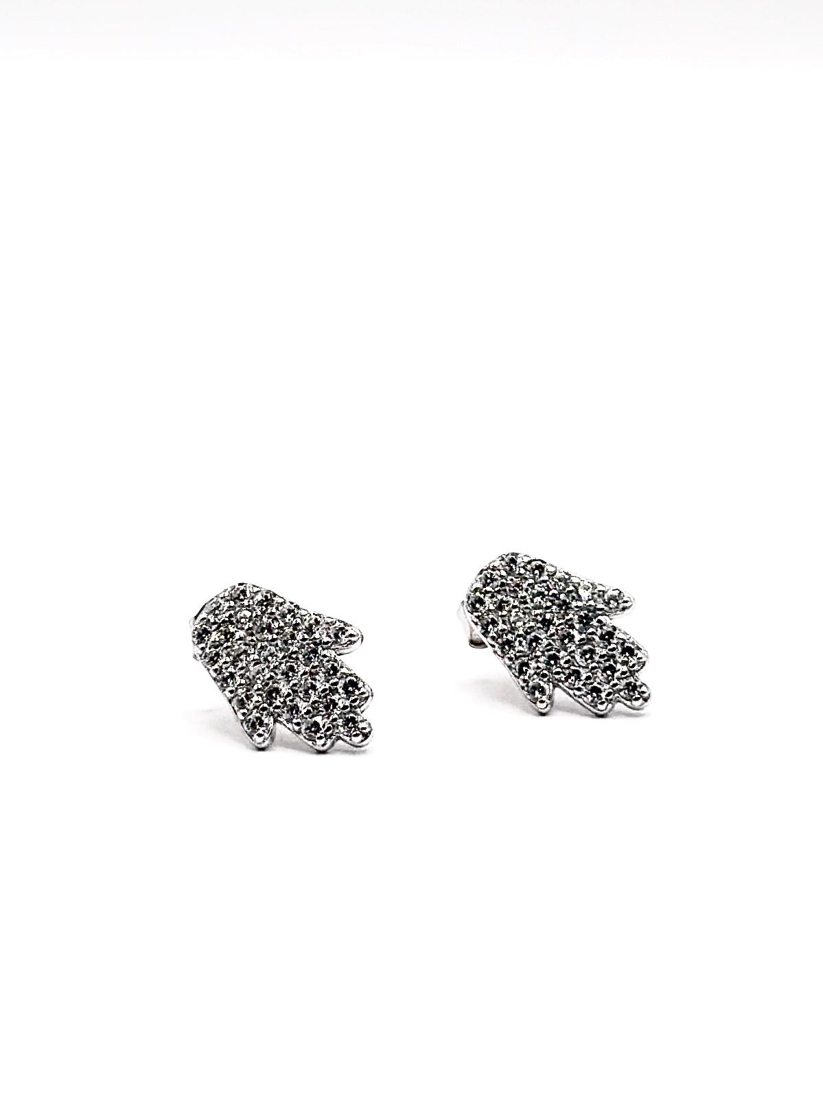 Hamsa kristall stiftörhängen – sterlingsilver