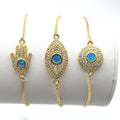Hamsa, onda ögat & opal charm armband