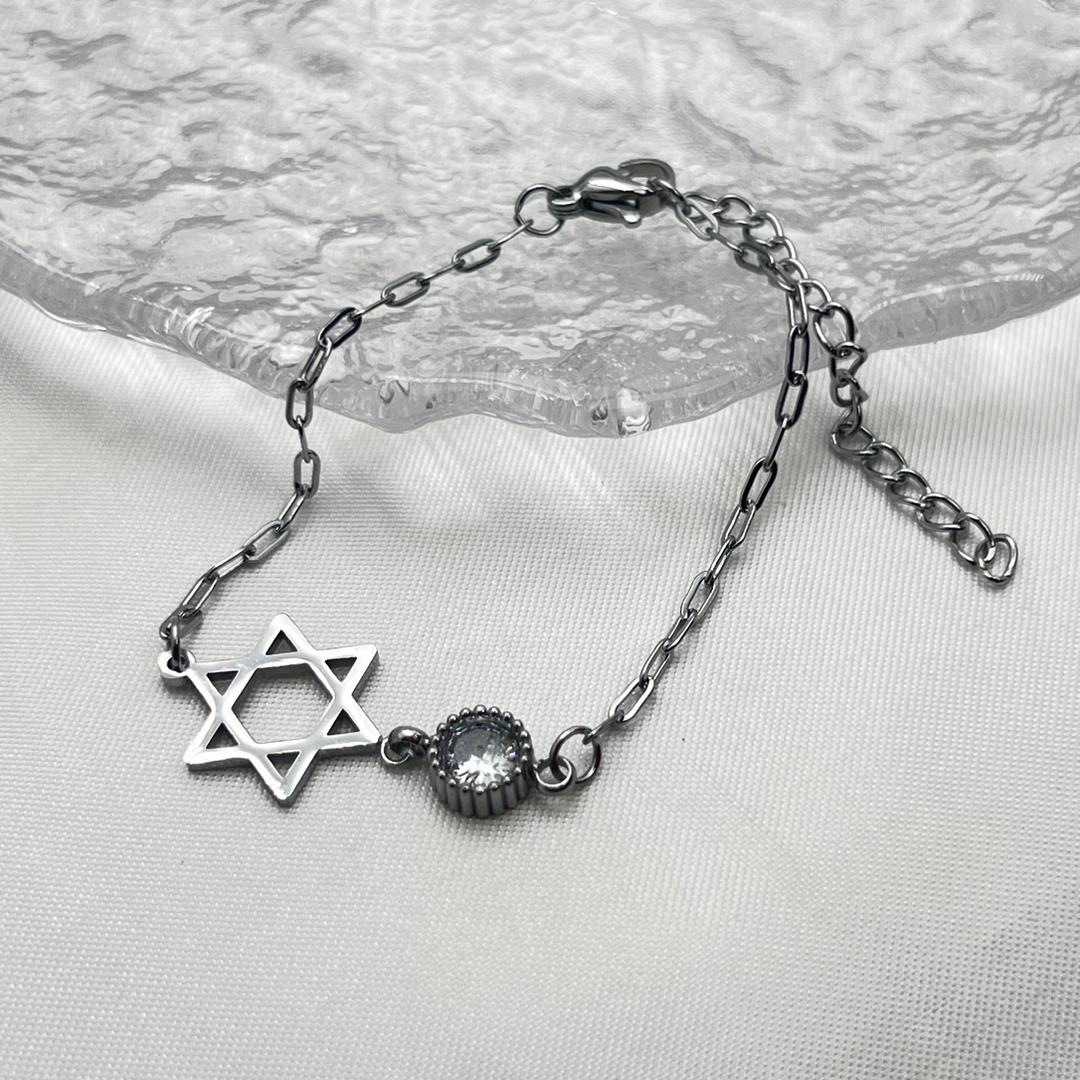 Davidsstjärna armband med kristallaccent