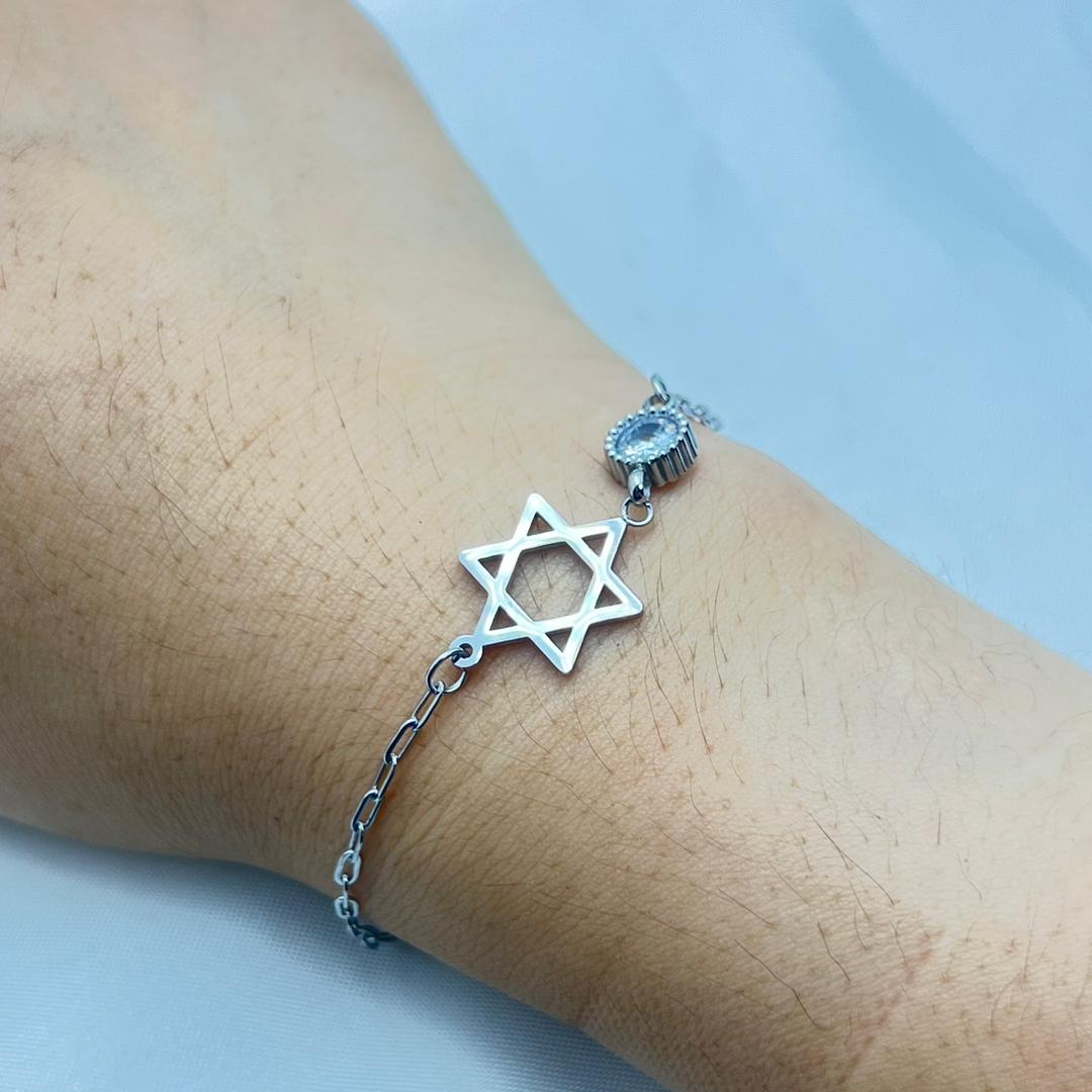 Davidsstjärna armband med kristallaccent