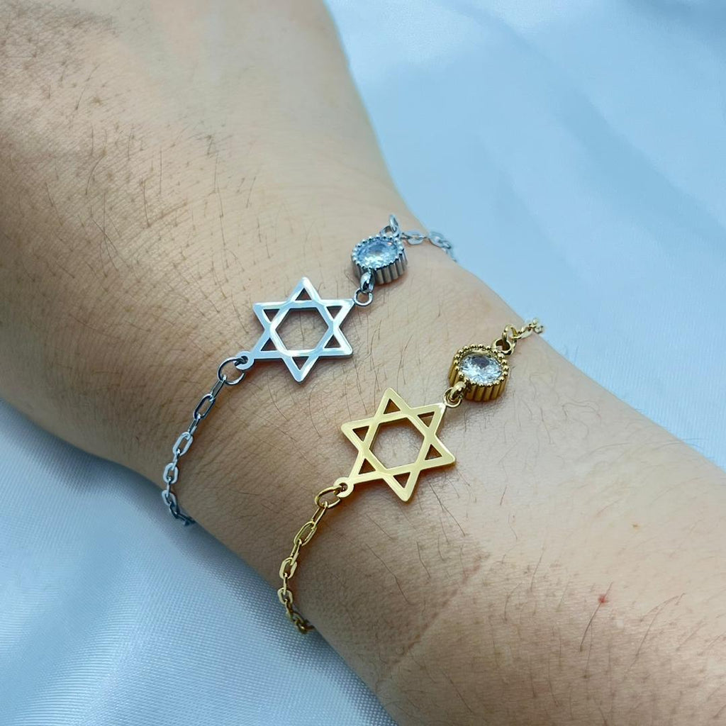 Davidsstjärna armband med kristallaccent