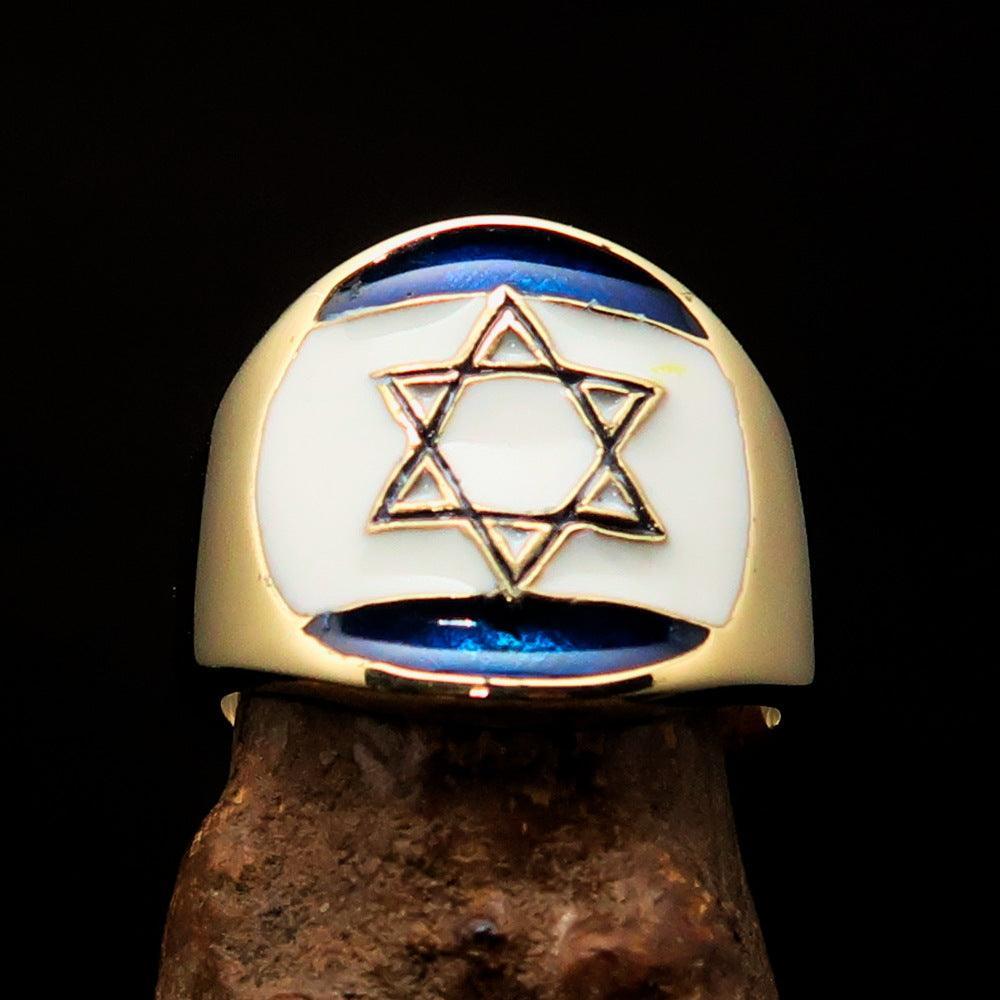 Israelisk nationalflaggsring herrar – solid mässingslegering