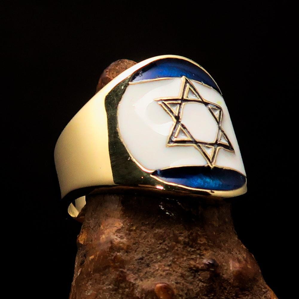 Israelisk nationalflaggsring herrar – solid mässingslegering