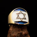 Israelisk nationalflaggsring herrar – solid mässingslegering