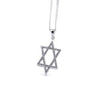 Davidsstjärna smalt halsband 925 sterlingsilver med moissanite