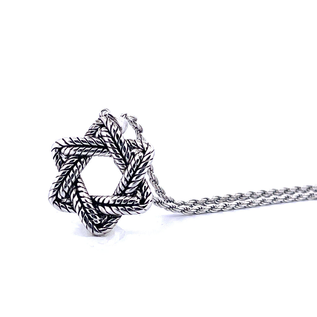 Davidsstjärna repkedjehalsband – 925 sterlingsilver