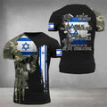 IDF t-shirt – 3D-tryckt israelisk flagga (herr, 112 varianter)