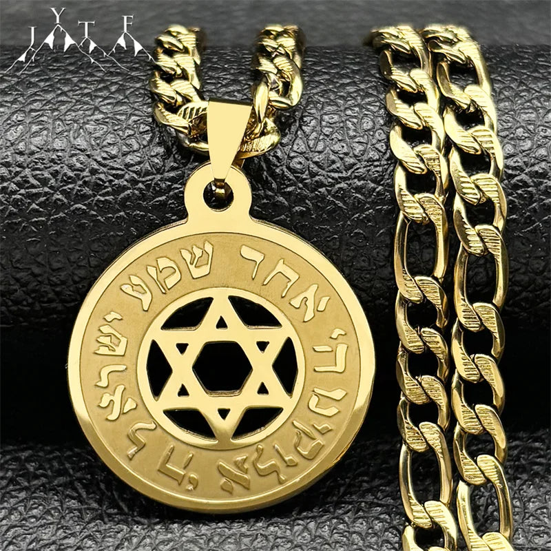 Davidsstjärna halsband – Rostfritt stål med Israel-symbol
