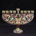 Menorah – 9-armad Chanukkia i metall (guld)