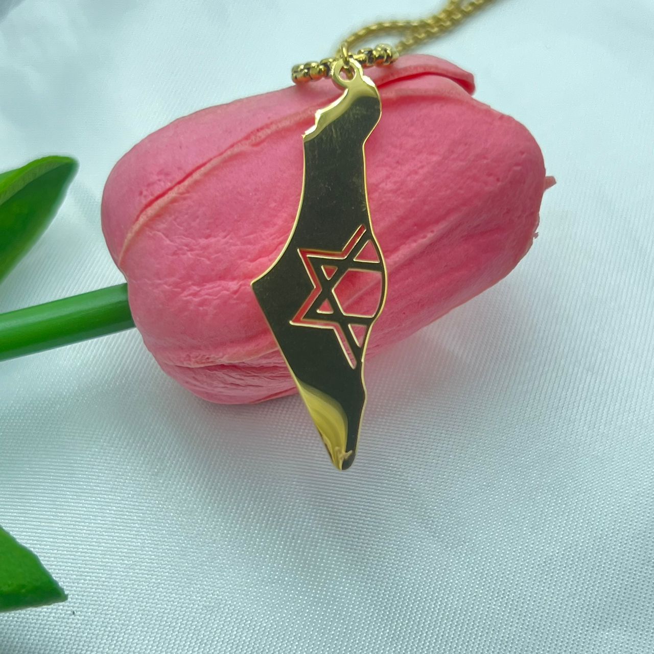Minimalistiskt Israel kartkarta hänge halsband