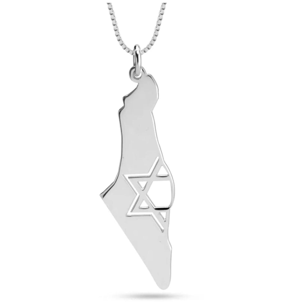 Minimalistiskt Israel kartkarta hänge halsband