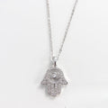 Hamsa hänge halsband med kristallaccenter