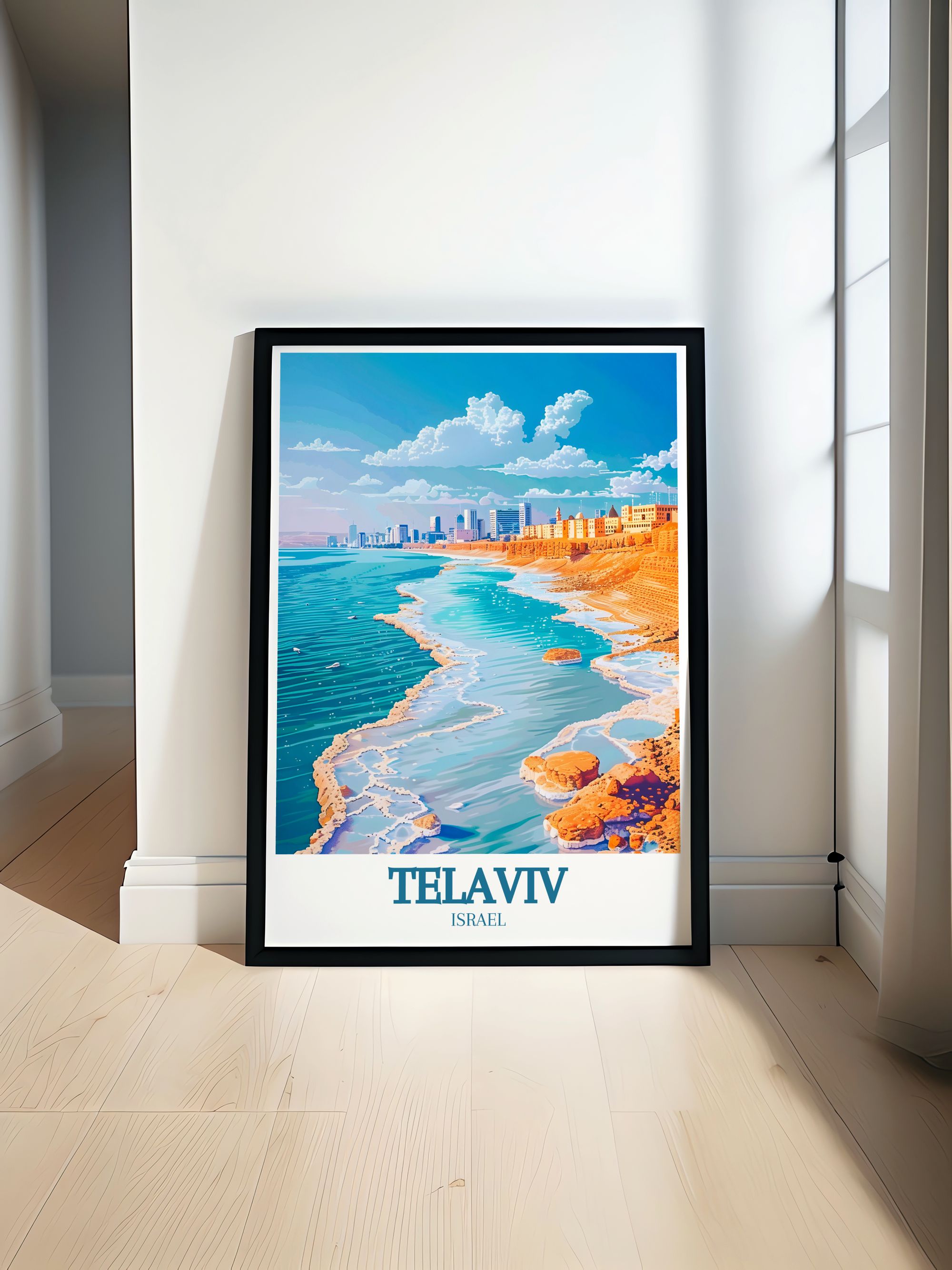 Israel heminredning – Döda havet & Tel Aviv canvas tavla