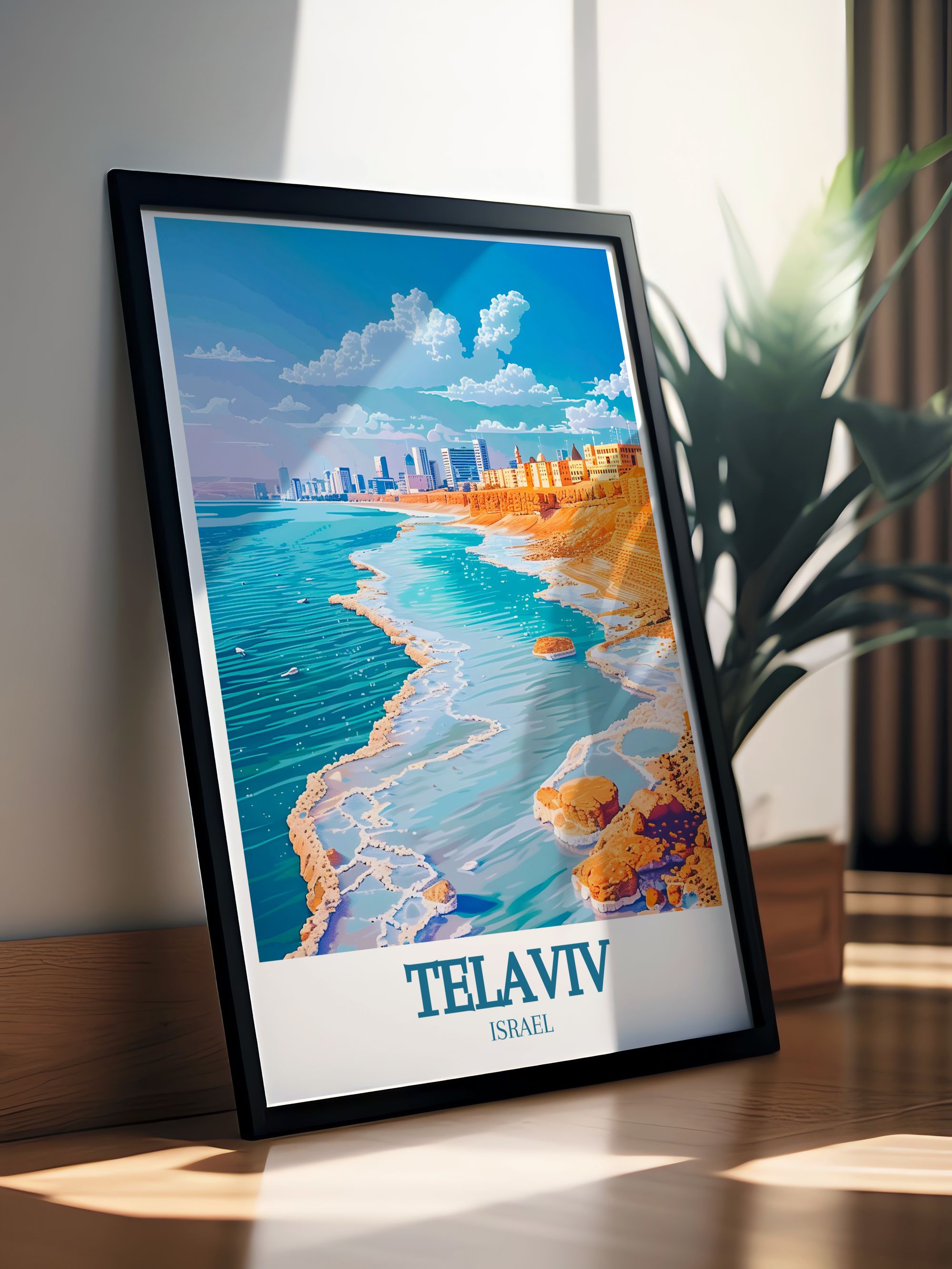 Israel heminredning – Döda havet & Tel Aviv canvas tavla
