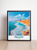 Israel heminredning – Döda havet & Tel Aviv canvas tavla