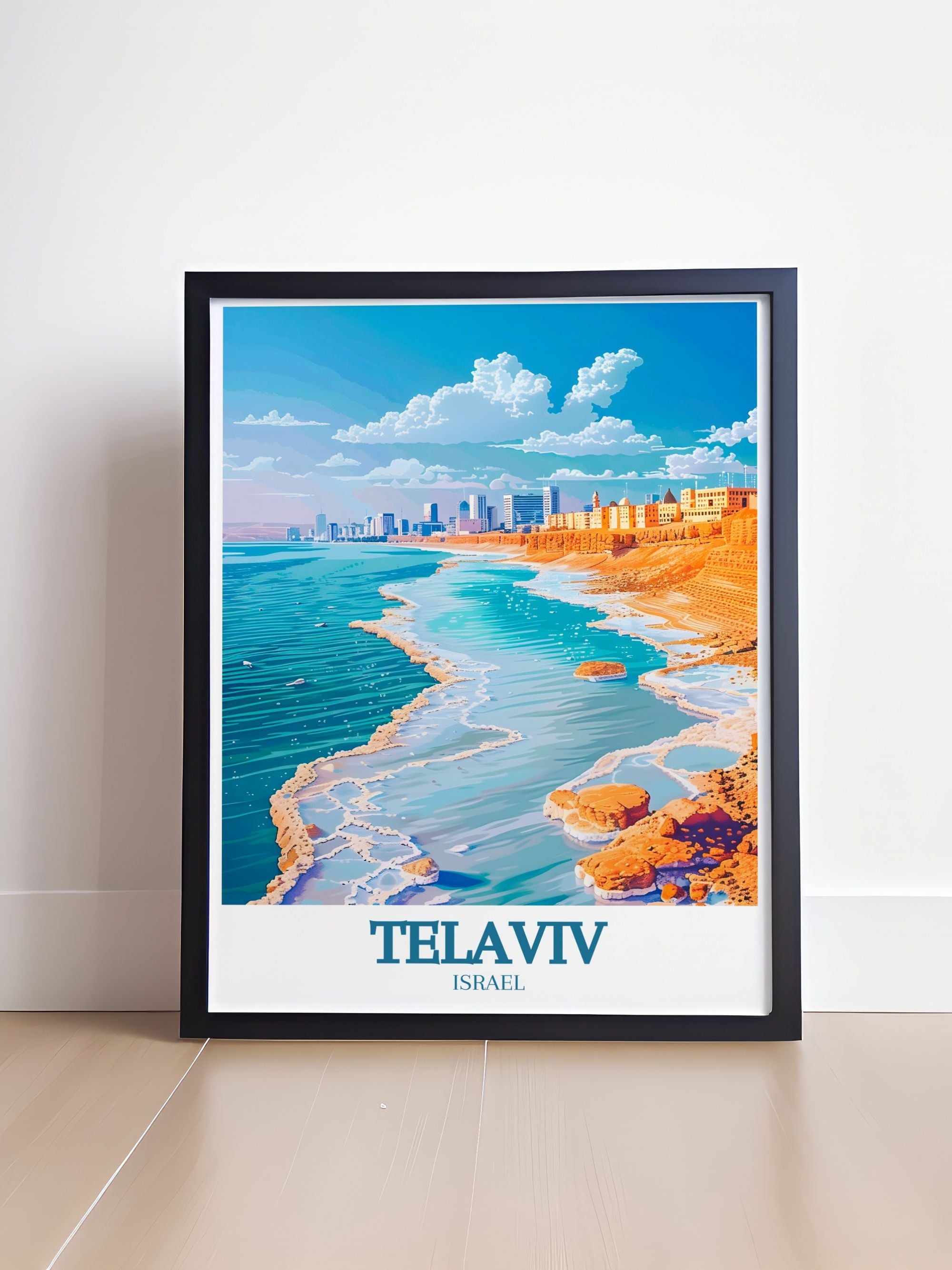 Israel heminredning – Döda havet & Tel Aviv canvas tavla