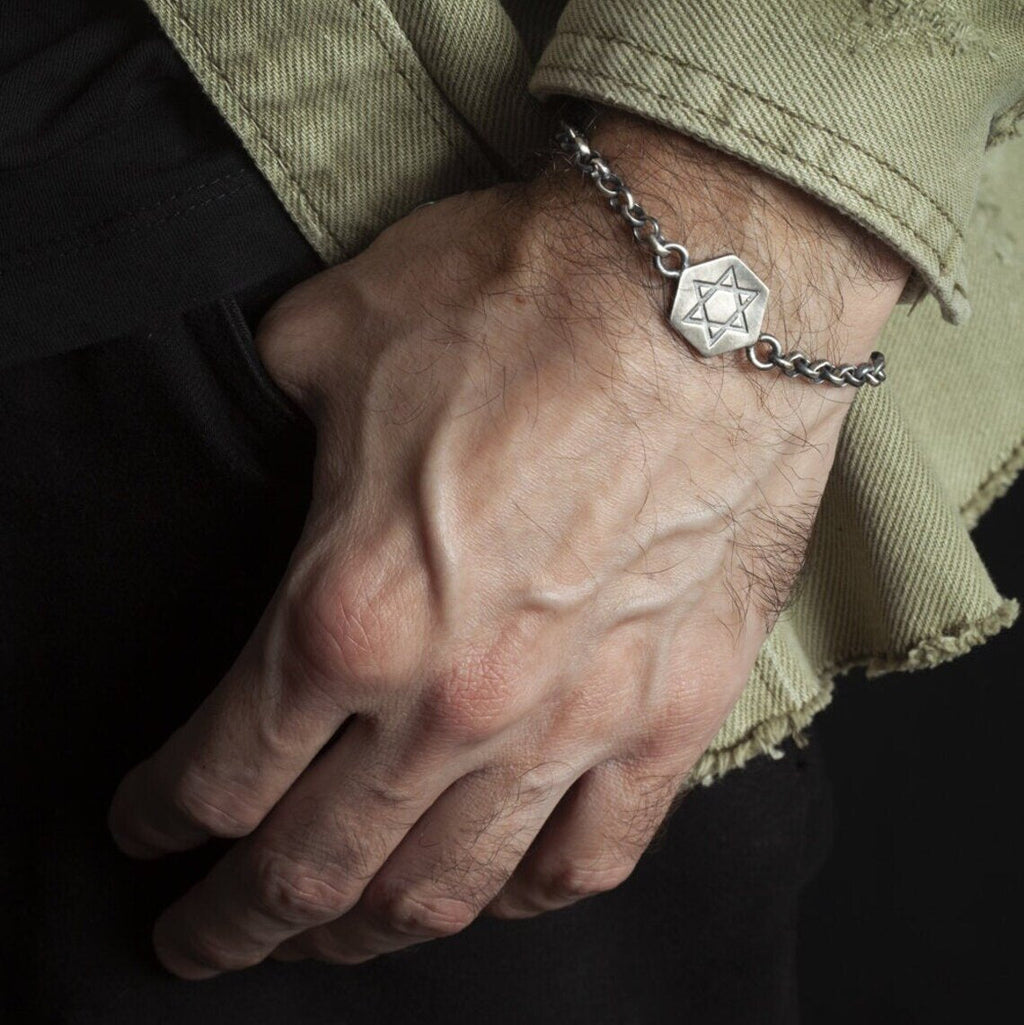Davidsstjärna armband – sterlingsilver