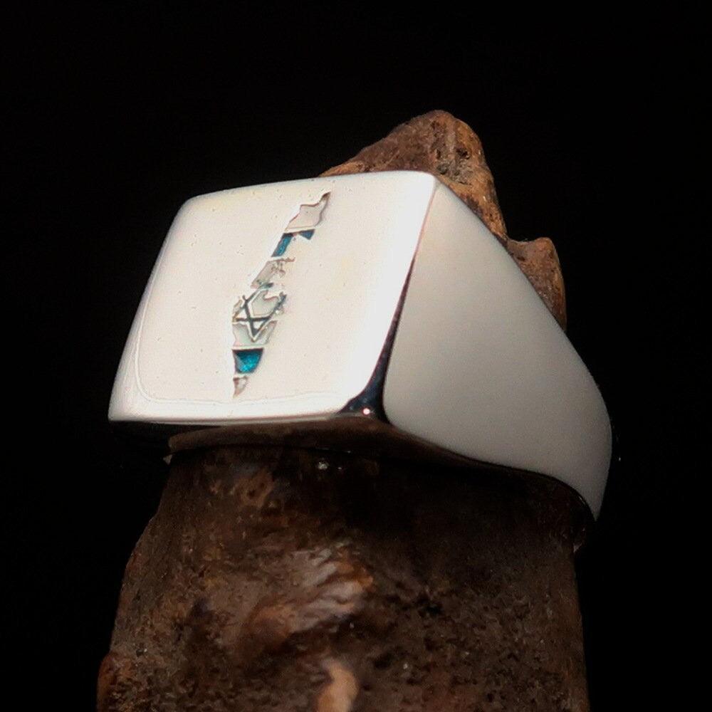 Israelisk flaggring – 925 sterlingsilver lillfinger ring