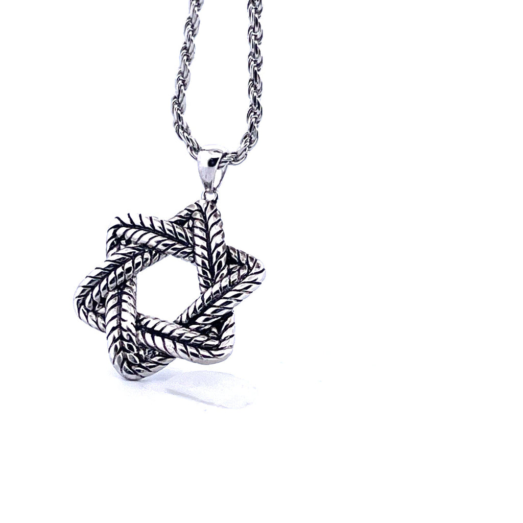 Davidsstjärna repkedjehalsband – 925 sterlingsilver
