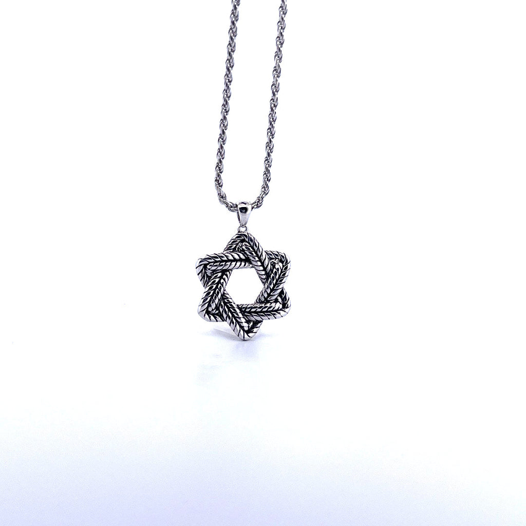 Davidsstjärna repkedjehalsband – 925 sterlingsilver