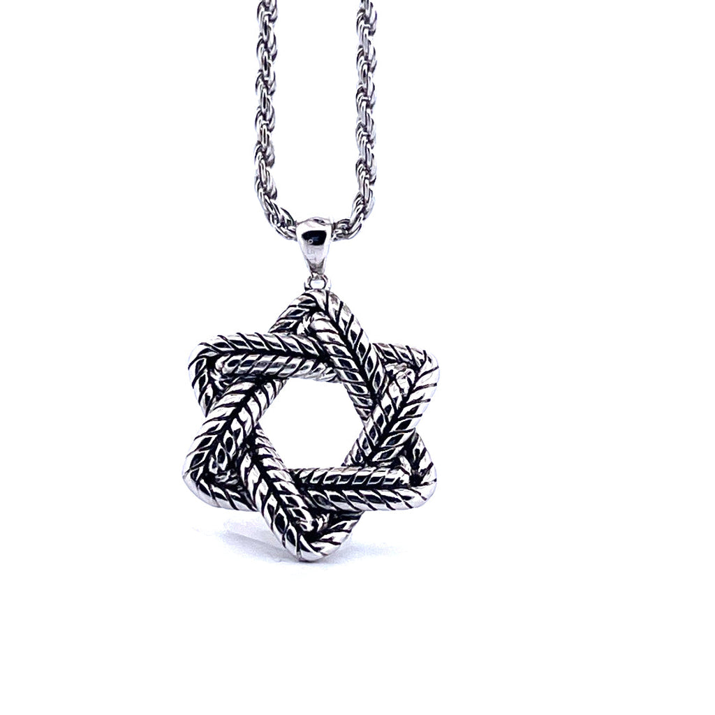 Davidsstjärna repkedjehalsband – 925 sterlingsilver