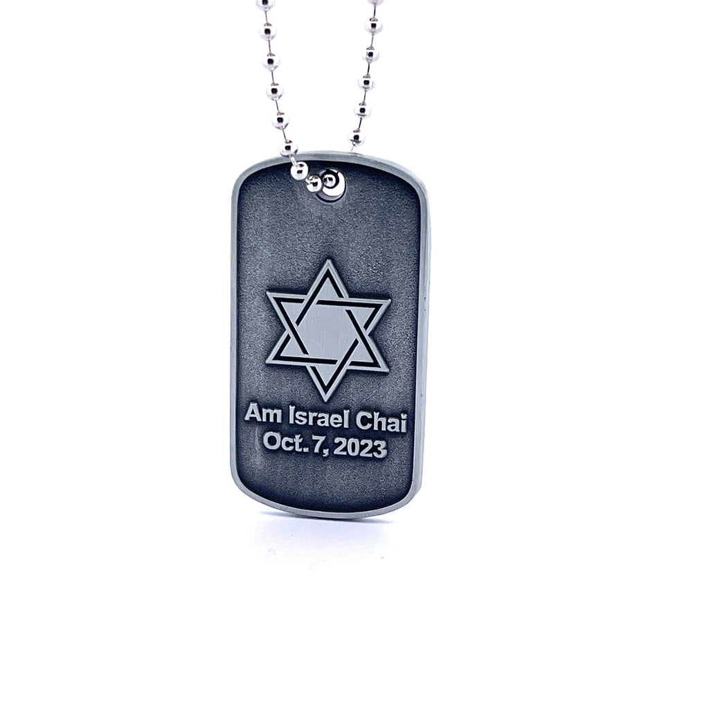 Davidsstjärna militärhalsband – Am Israel Chai / 7 okt 2023