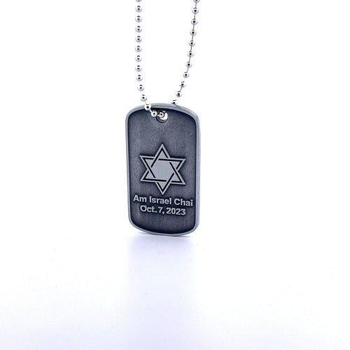 Davidsstjärna militärhalsband – Am Israel Chai / 7 okt 2023