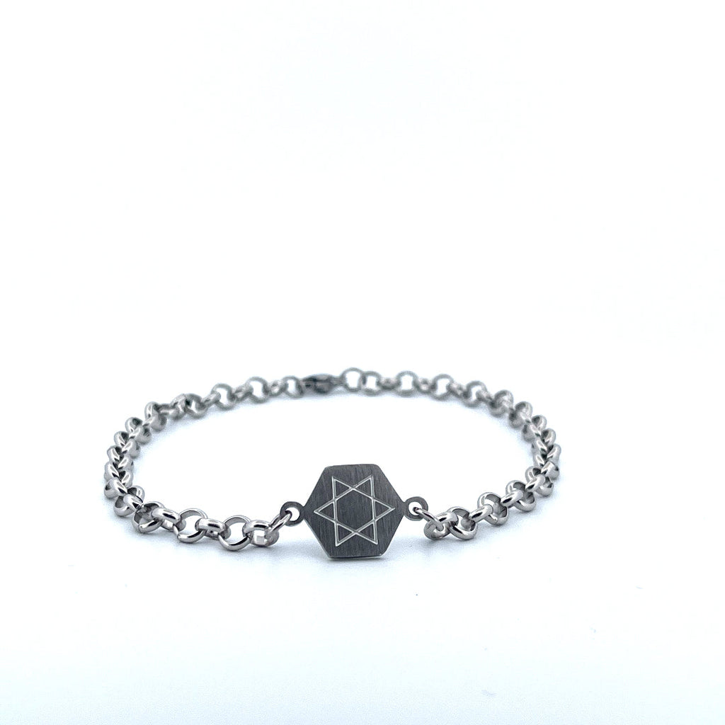 Davidsstjärna armband – sterlingsilver