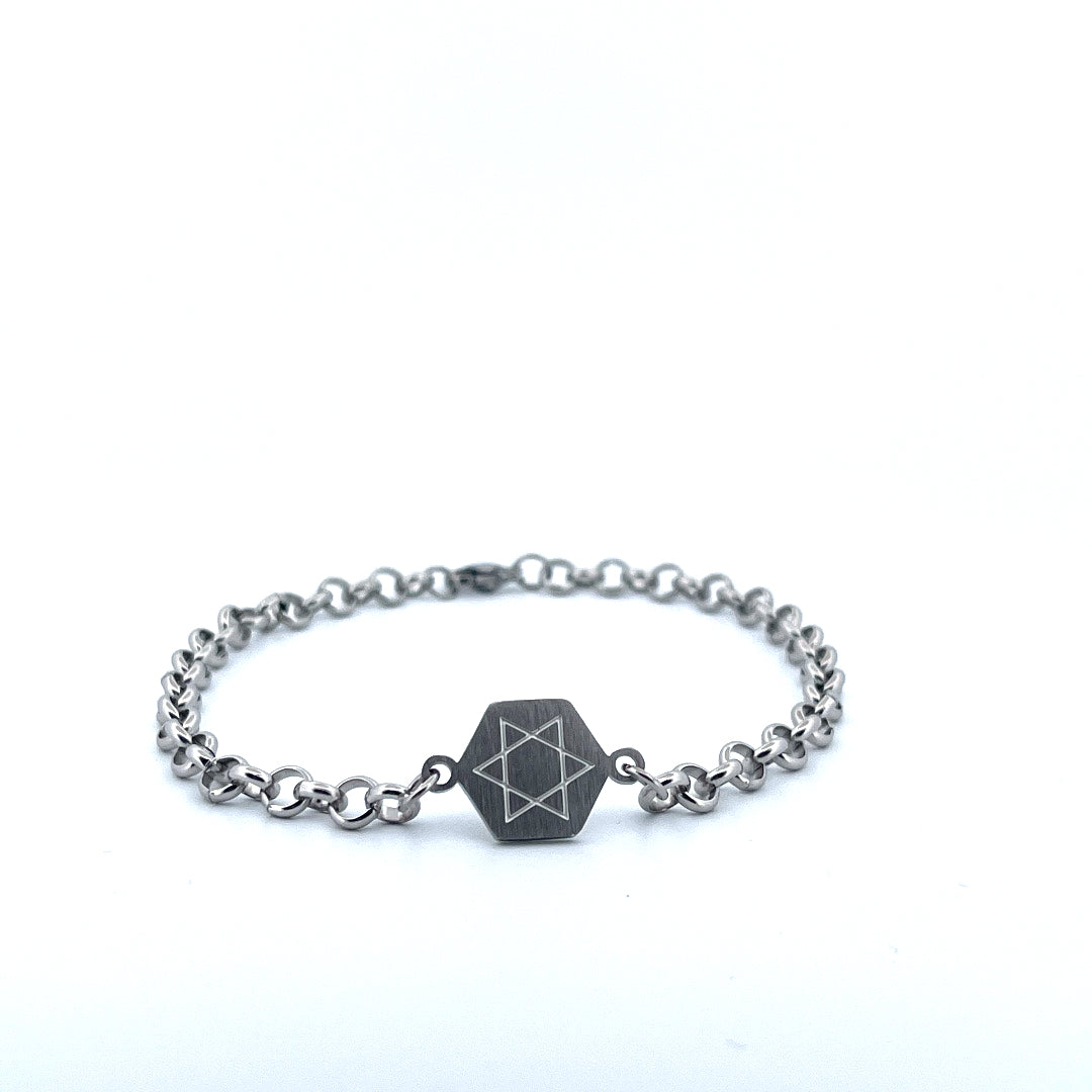 Davidsstjärna armband – sterlingsilver